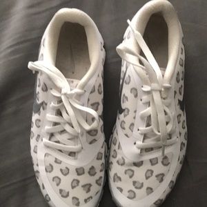 White and Gray Cheetah print Nike’s